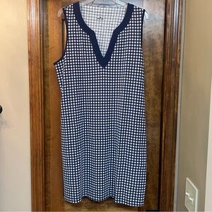Draper James ♥️ Lands End Sundress Beach Coverup Sz L Blue White Gingham‎ EUC